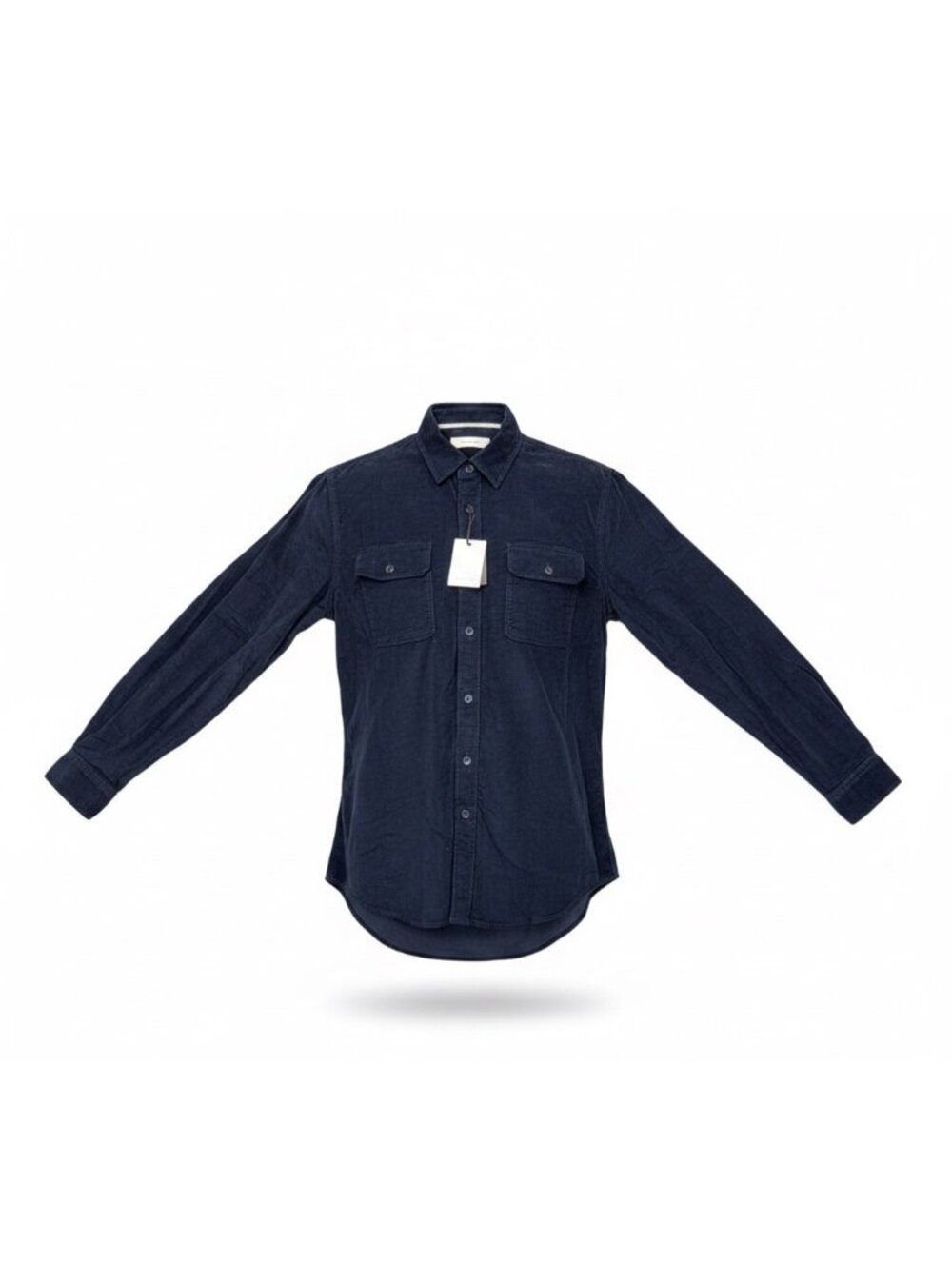 James Campbell Mens Navy Corduroy Button-Up Long Sleeve Shirt Size L
